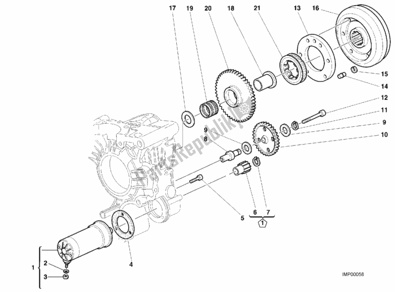 Tutte le parti per il Motore Di Avviamento del Ducati Superbike 996 R 2001